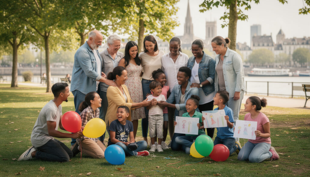 des habitants de loire-atlantique se mobilisent pour apporter leur soutien aux enfants de familles sans papiers, faisant preuve de solidarité et d'engagement social.
