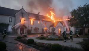 incendie dans une communauté religieuse des deux-sèvres : un feu s’est déclaré dans plusieurs bâtiments. découvrez les circonstances et les interventions des pompiers.
