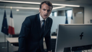 emmanuel macron exprime sa colère contre facebook suite au refus de retirer une vidéo générée par ia annonçant un coup d'état fictif en france, soulevant des questions sur la modération des contenus et la désinformation.
