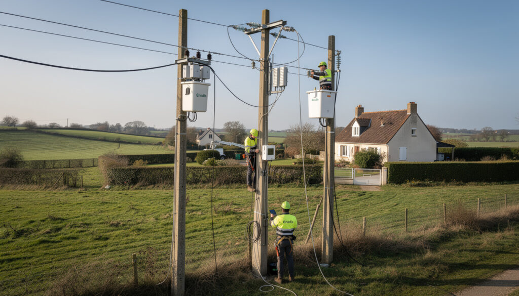 entre sallenelles et merville-franceville, enedis modernise et renforce son réseau électrique pour réduire les coupures et améliorer la qualité de service.
