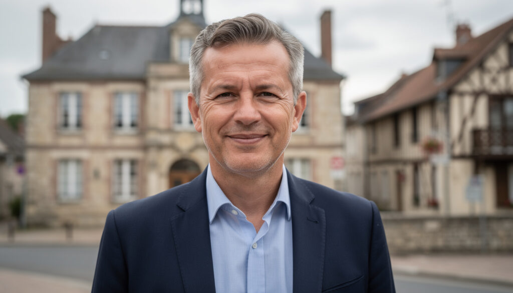 découvrez olivier rioult se présentant pour un ultime mandat à la bonneville-sur-iton, engagé à poursuivre le développement et le bien-être de la commune.