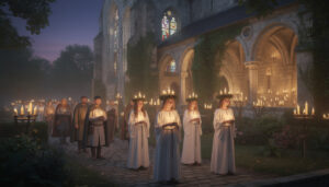 découvrez la magie de la sainte-lucie au bec-hellouin : une célébration lumineuse et traditionnelle à l'abbaye qui enchante petits et grands.