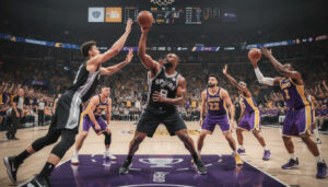 les spurs triomphent face aux lakers et décrochent leur place en quarts de finale de la nba cup grâce à une performance impressionnante.