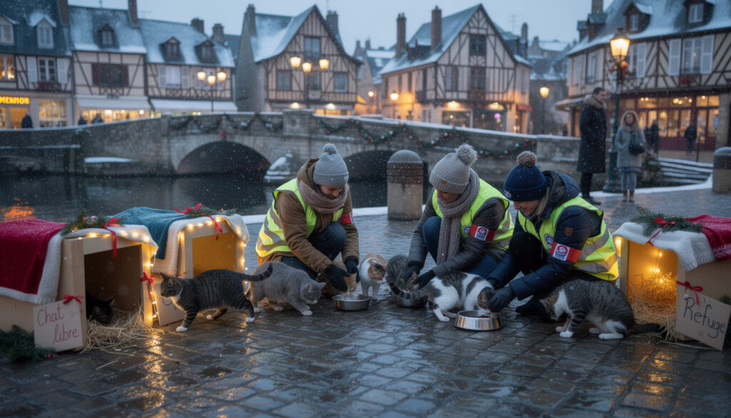 à pont-audemer, deux associations unissent leurs forces pour offrir un noël solidaire aux chats errants, apportant chaleur et soin durant les fêtes.