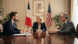 découvrez la rencontre diplomatique entre jordan bardella, marine le pen et l'ambassadeur américain charles kushner, un échange marquant pour les relations franco-américaines.