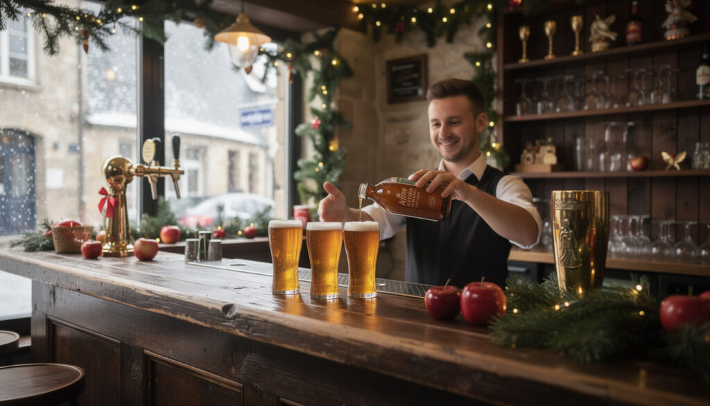 découvrez la bière de noël éphémère brassée aux pommes, une création unique lancée par un pub à vannes pour célébrer les fêtes.