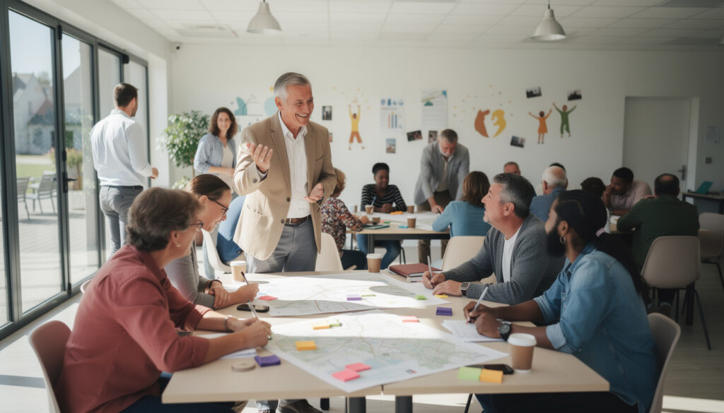 un candidat à la mairie en ille-et-vilaine organise des ateliers participatifs pour engager les citoyens dans les décisions locales et renforcer la démocratie municipale.
