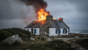 un incendie spectaculaire éclate sur une île bretonne après qu'une cheminée enflammée ait embrasé un restaurant local, mobilisant rapidement les secours.