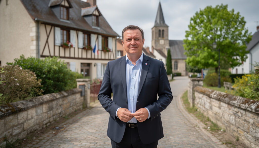 le maire de fontaine-sous-jouy (eure) annonce sa candidature pour un nouveau mandat afin de poursuivre ses projets et servir la commune avec engagement.