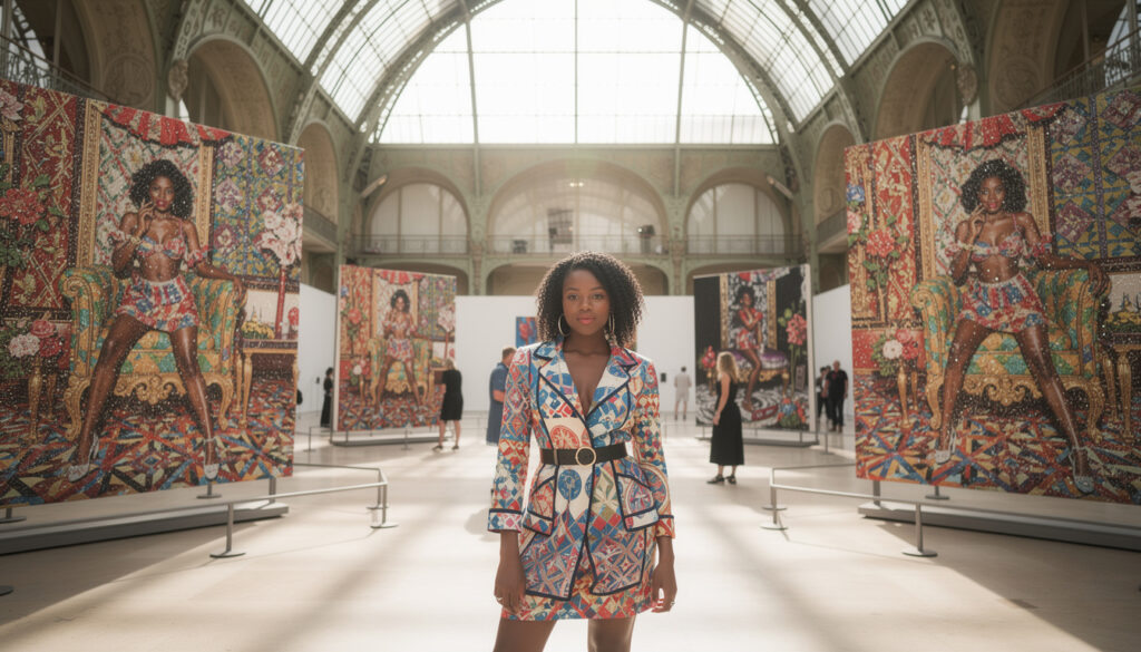 découvrez l'exposition exceptionnelle de mickalene thomas, figure phare du classement time 2025, présentant ses œuvres majeures au grand palais.