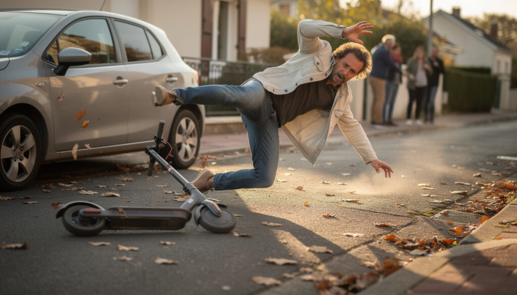 un homme en seine-et-marne perd le contrôle de sa trottinette sous l'effet de l'alcool et chute violemment. découvrez les détails de cet accident spectaculaire.