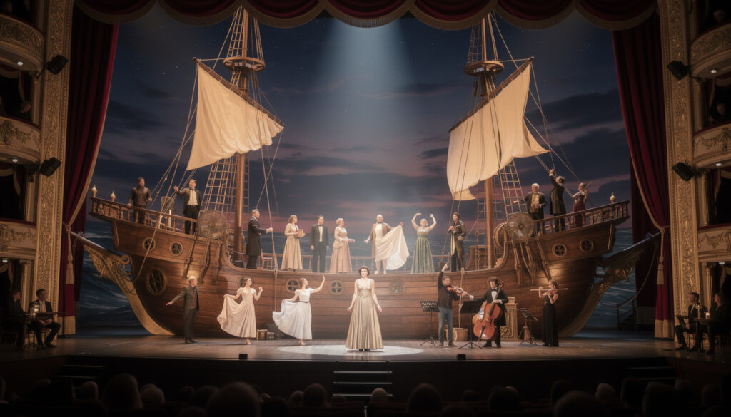 découvrez le grand retour sur scène d'élodie bouchez dans « un spectacle est un immense navire où chacun trouve sa place », une performance captivante qui célèbre l'unité et la diversité du spectacle vivant.